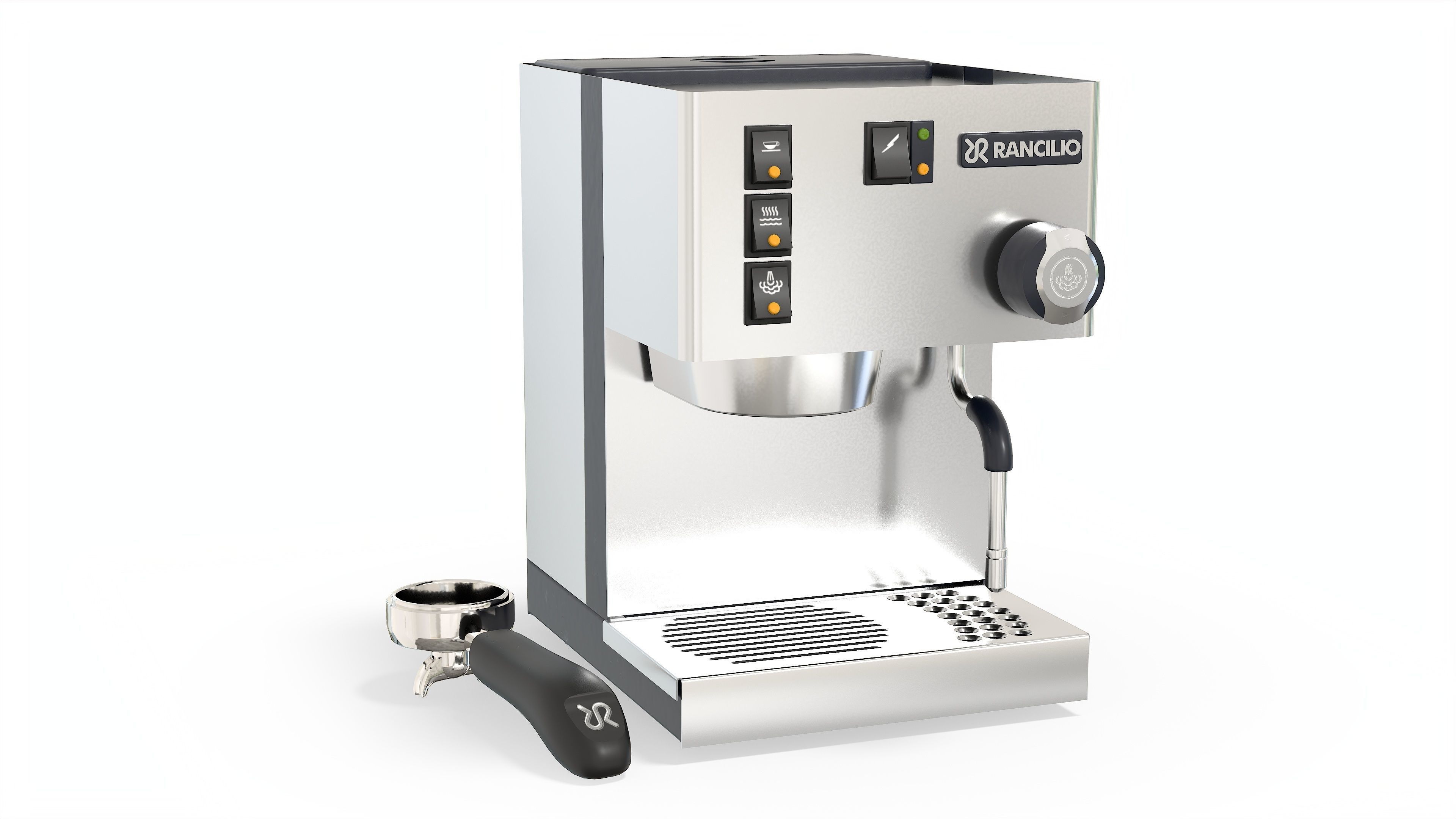 Rancilio Silvia Home Espresso Machine Low-poly 3D model_9