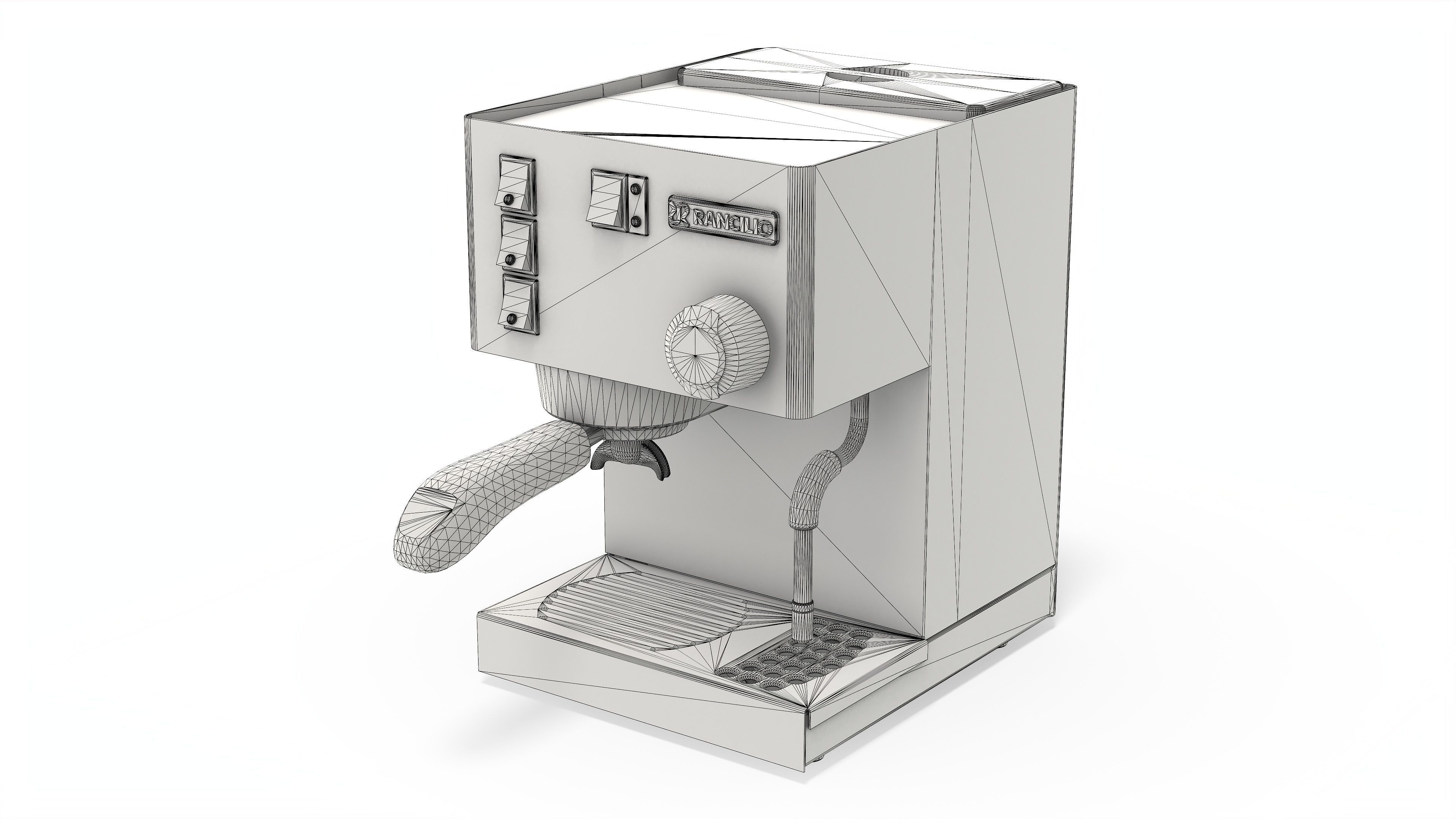 Rancilio Silvia Home Espresso Machine Low-poly 3D model_11