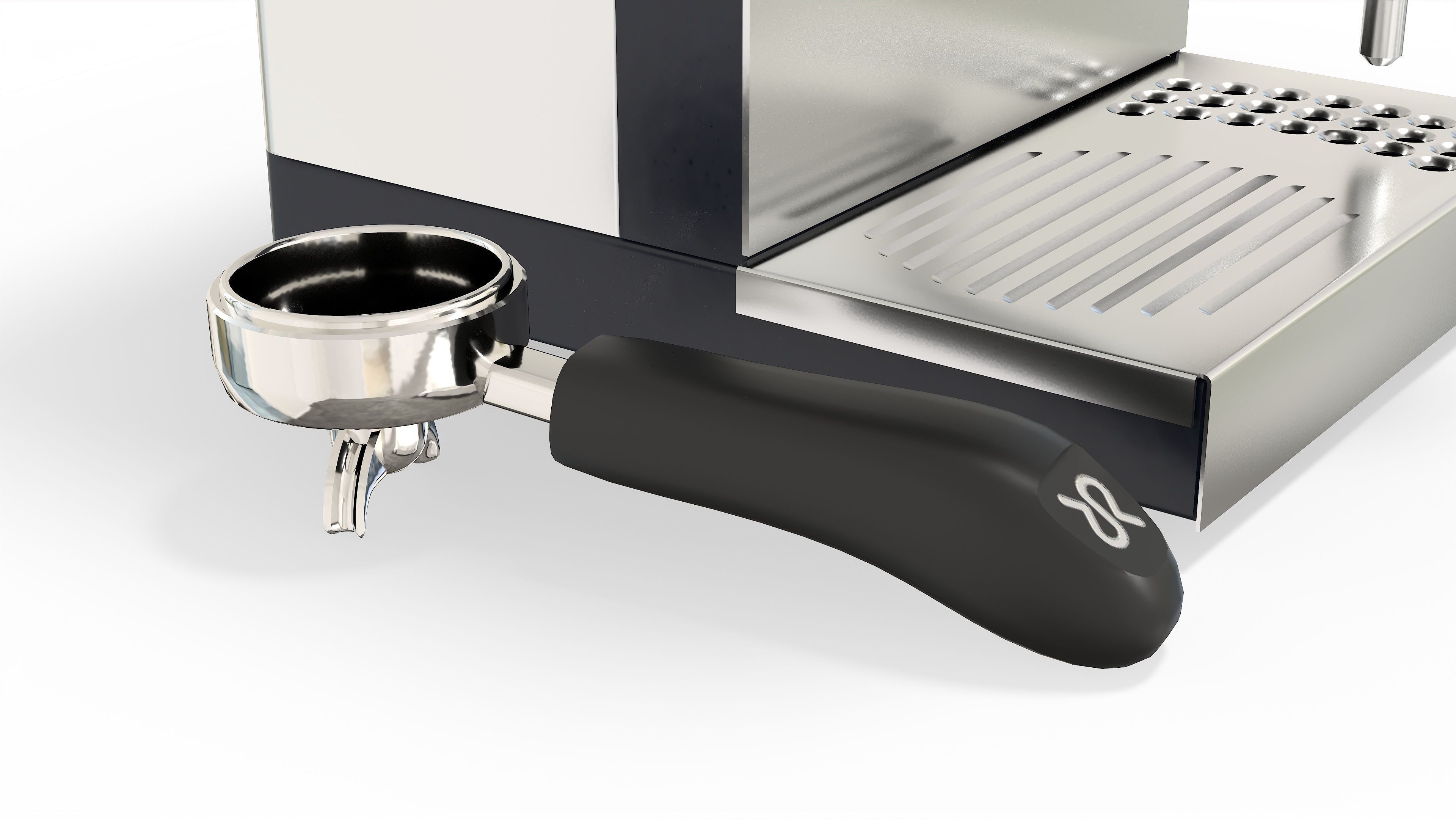 Rancilio Silvia Home Espresso Machine Low-poly 3D model_8