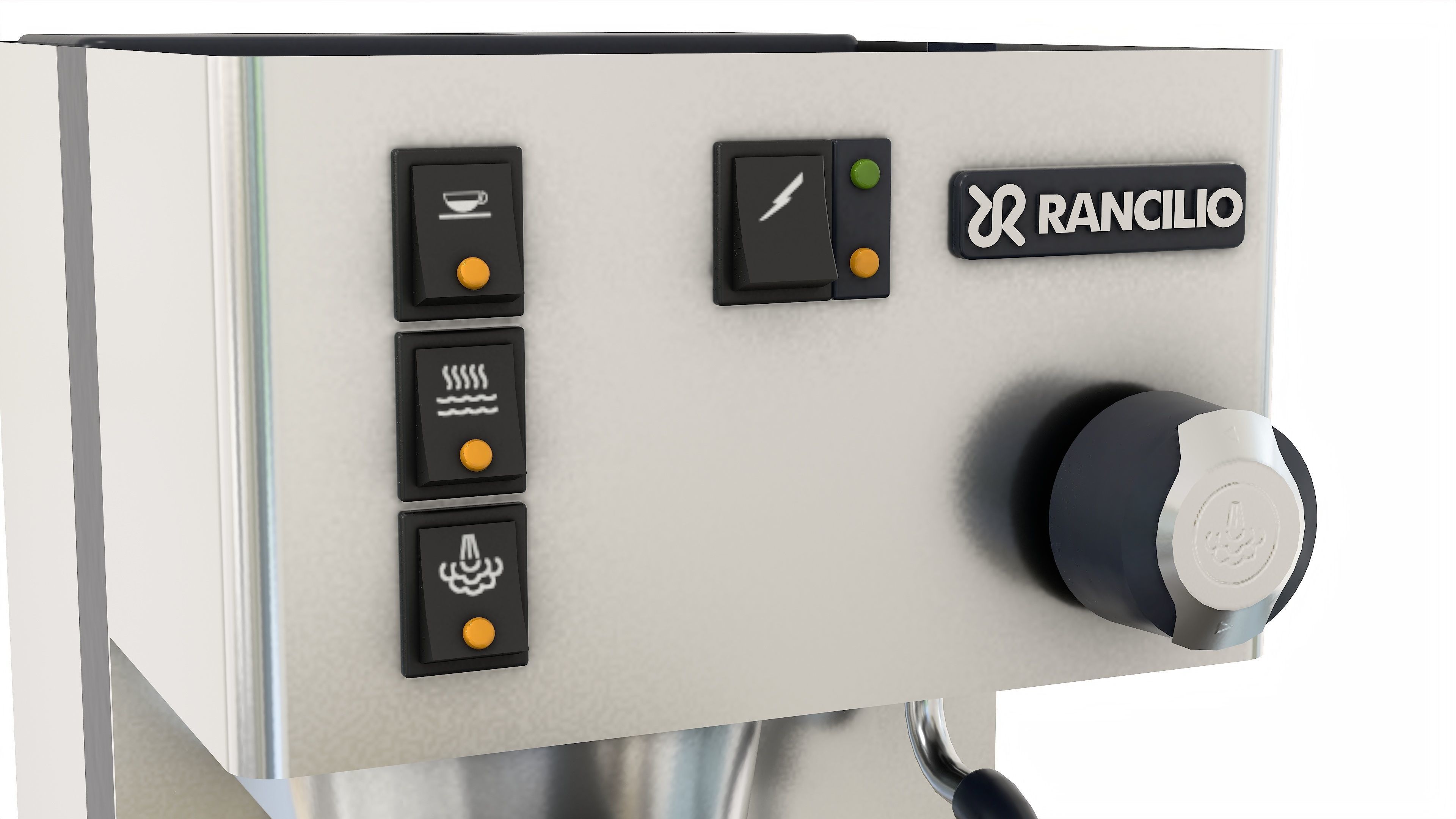 Rancilio Silvia Home Espresso Machine Low-poly 3D model_6