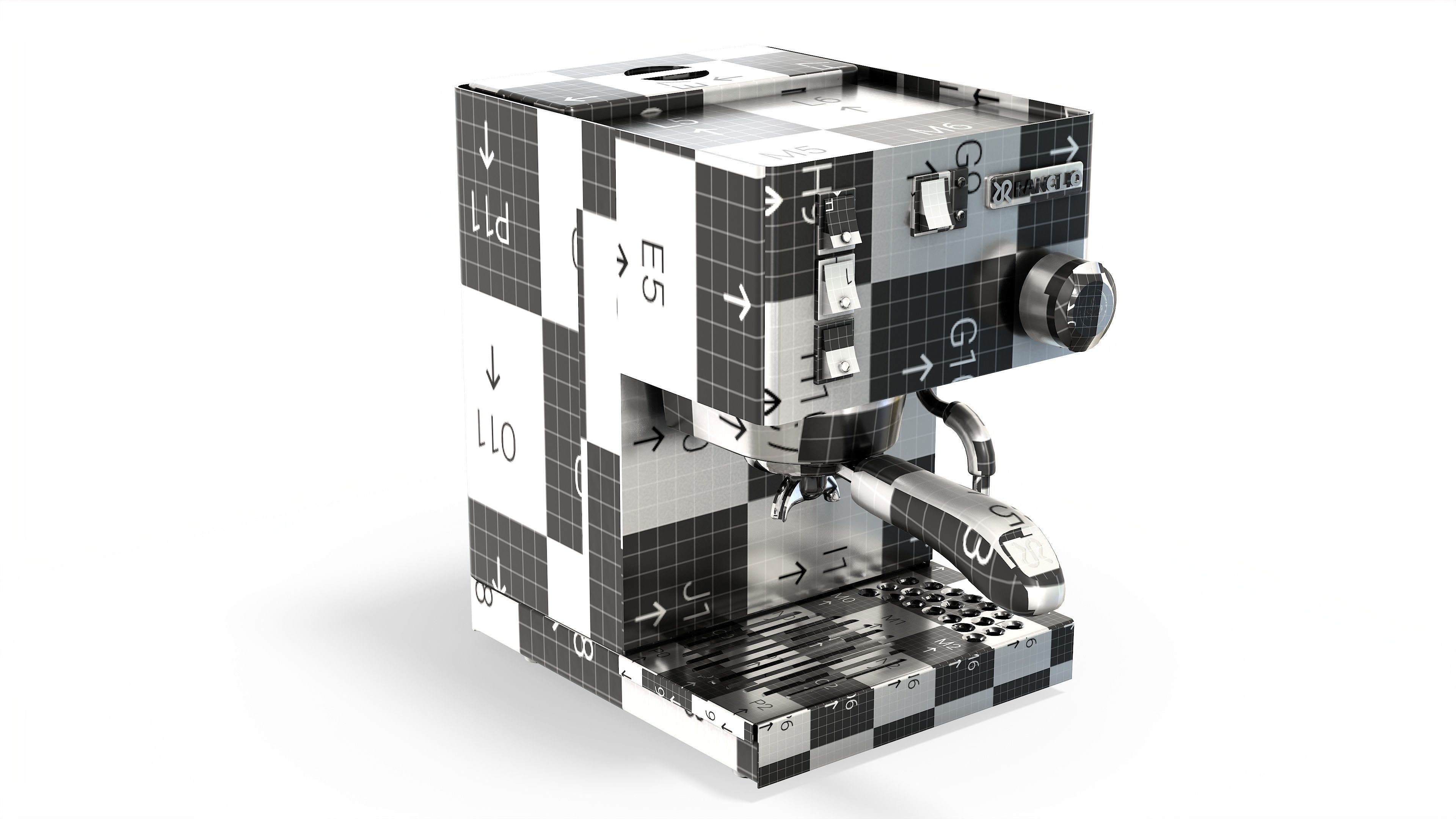 Rancilio Silvia Home Espresso Machine Low-poly 3D model_13