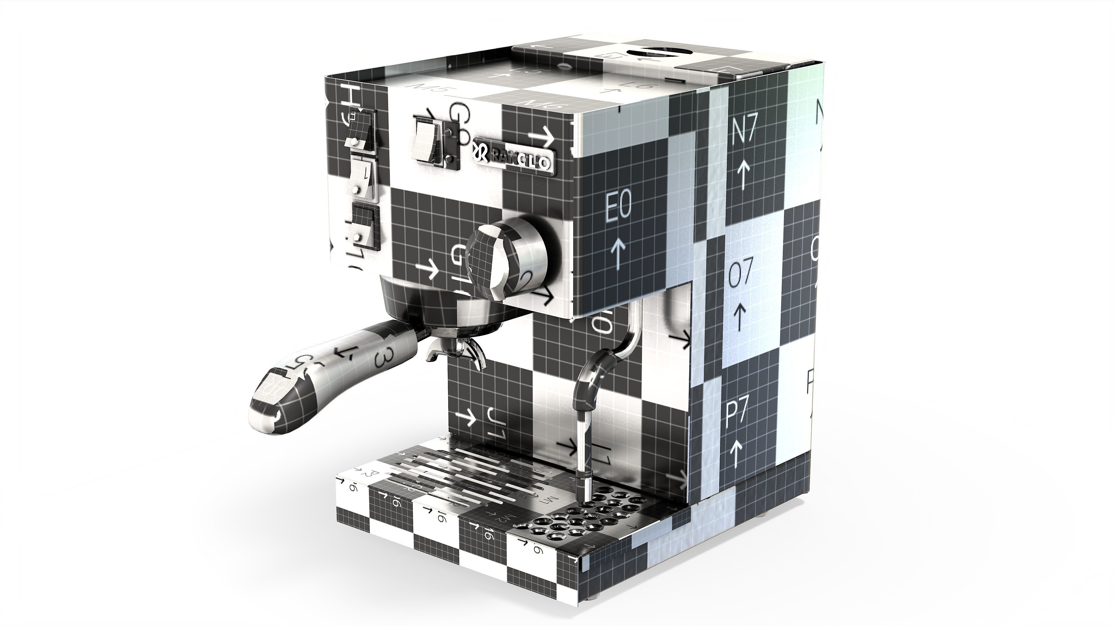 Rancilio Silvia Home Espresso Machine Low-poly 3D model_14
