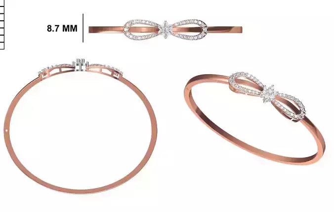 Women Bangle Bracelet STL JCD Details