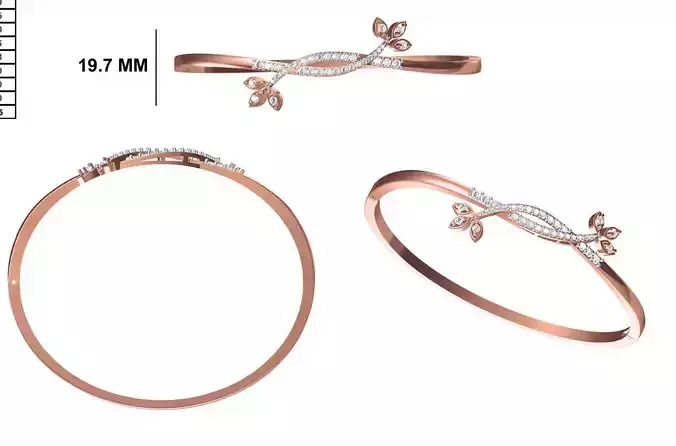 Women Bangle Bracelet STL JCD Details