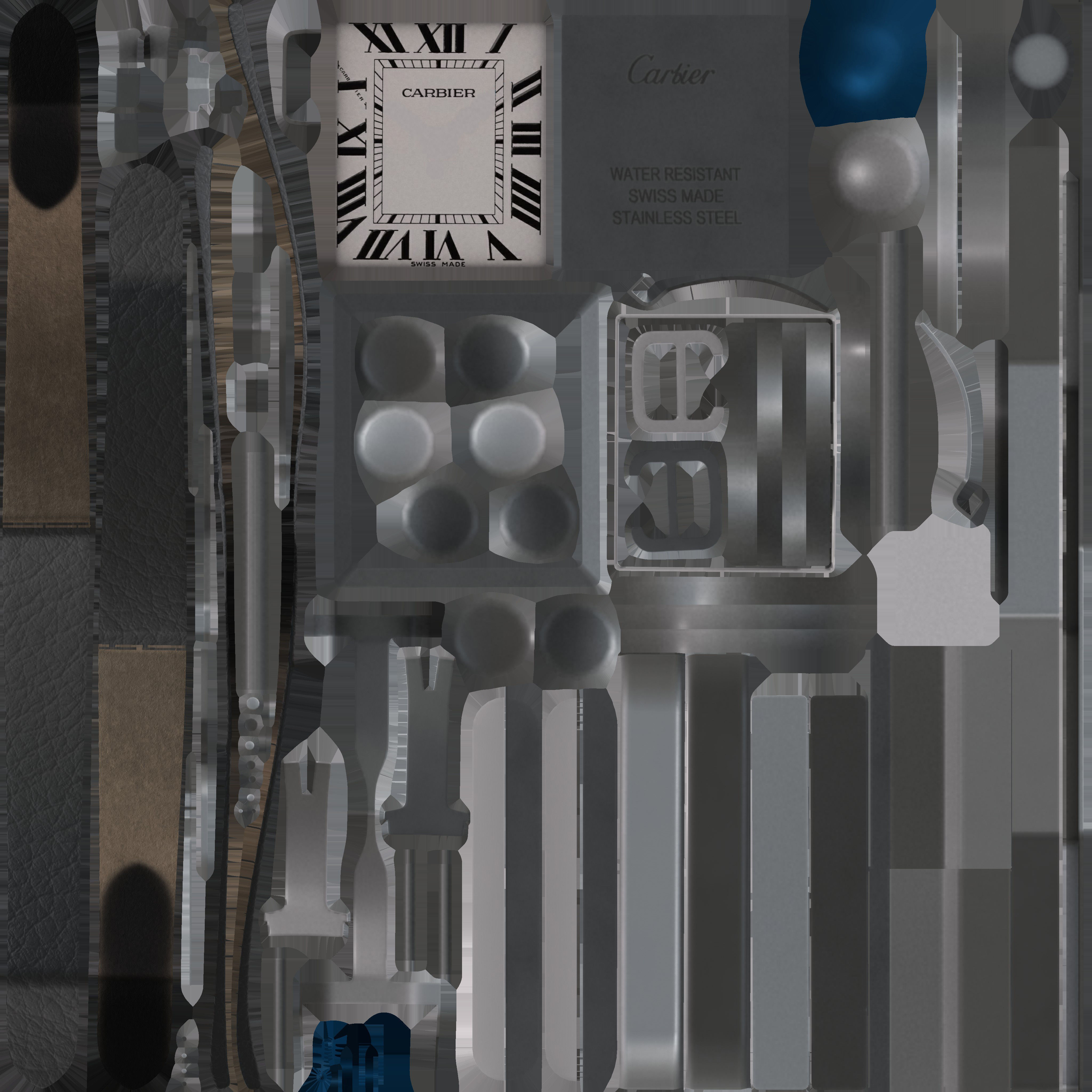 Game Ready Leater Watch Strap Low-poly 3D model_10