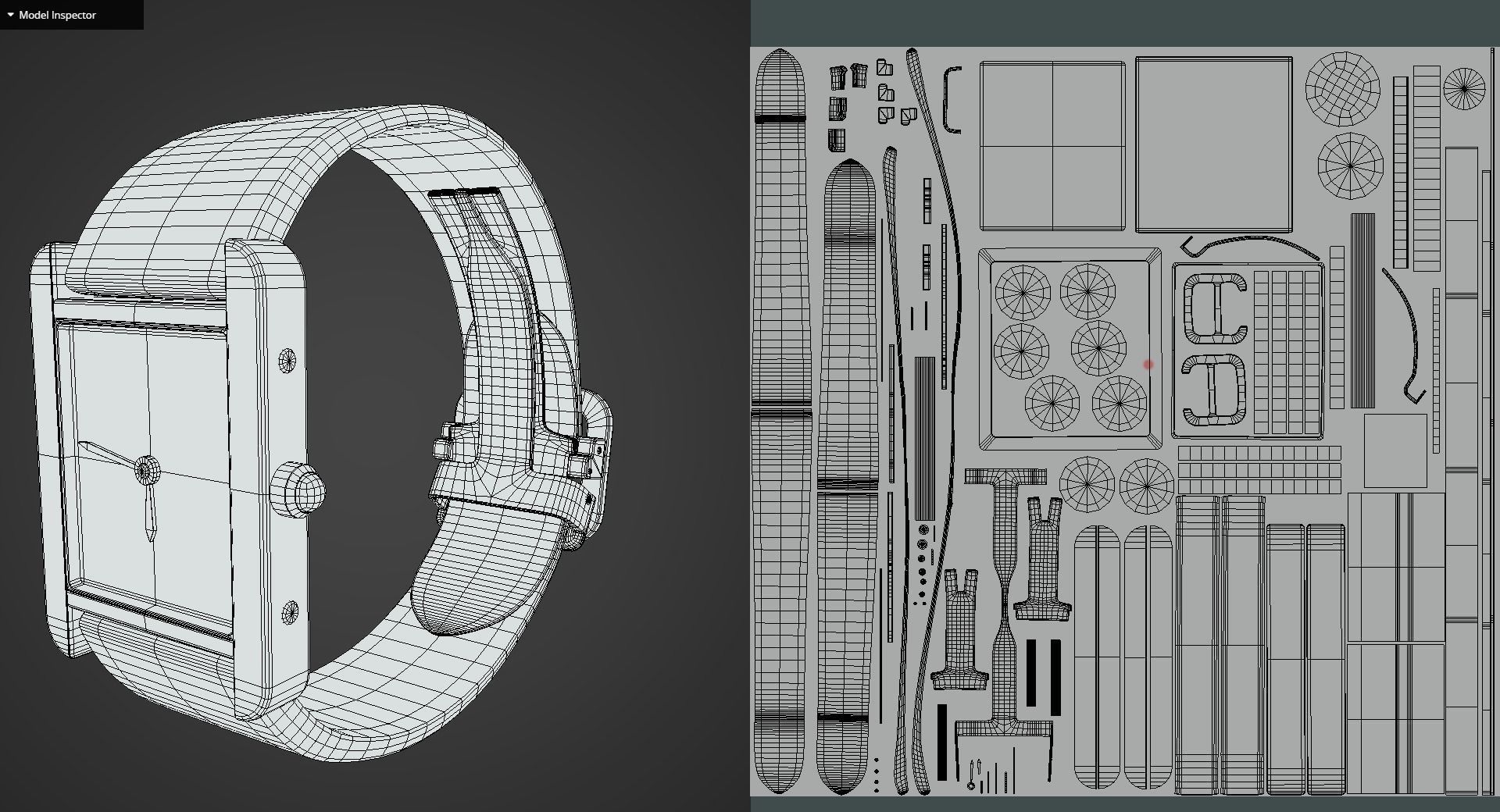 Game Ready Leater Watch Strap Low-poly 3D model_9