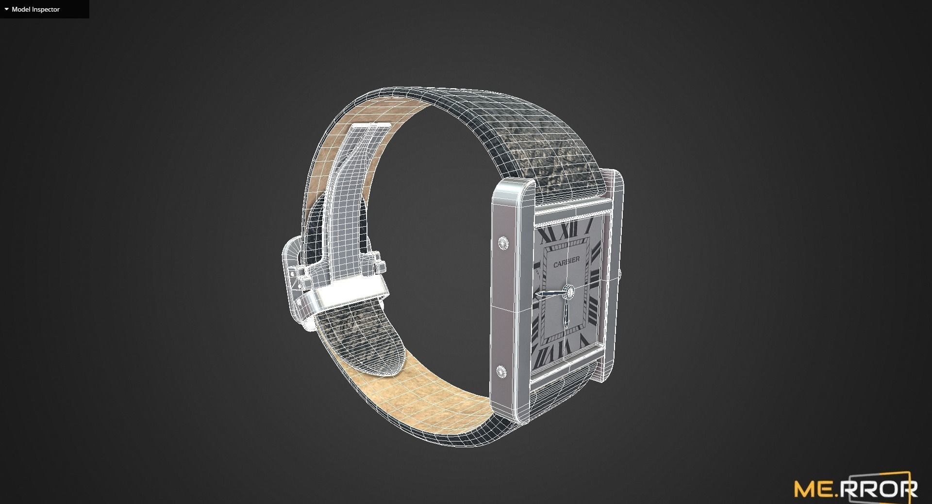 Game Ready Leater Watch Strap Low-poly 3D model_3