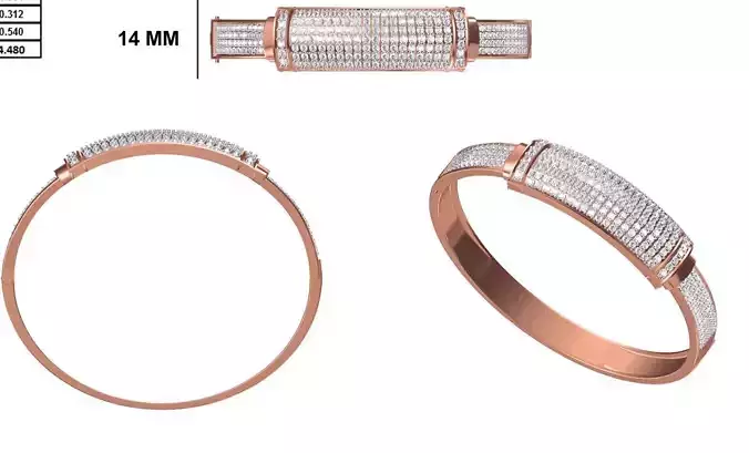 Women Bangle Bracelet STL JCD Details