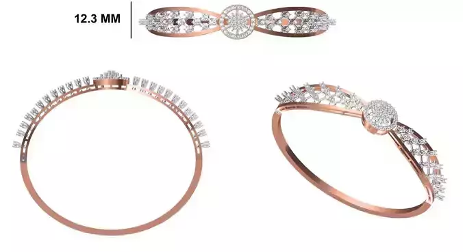 Women Bangle Bracelet STL JCD Details