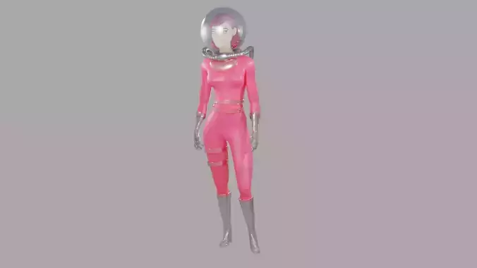 Scifi Astronaut Girl rigged Animated Game-ready Low-poly 3D model Scifi Astronaut Girl rigged Animated Game-ready Low-poly 3D model