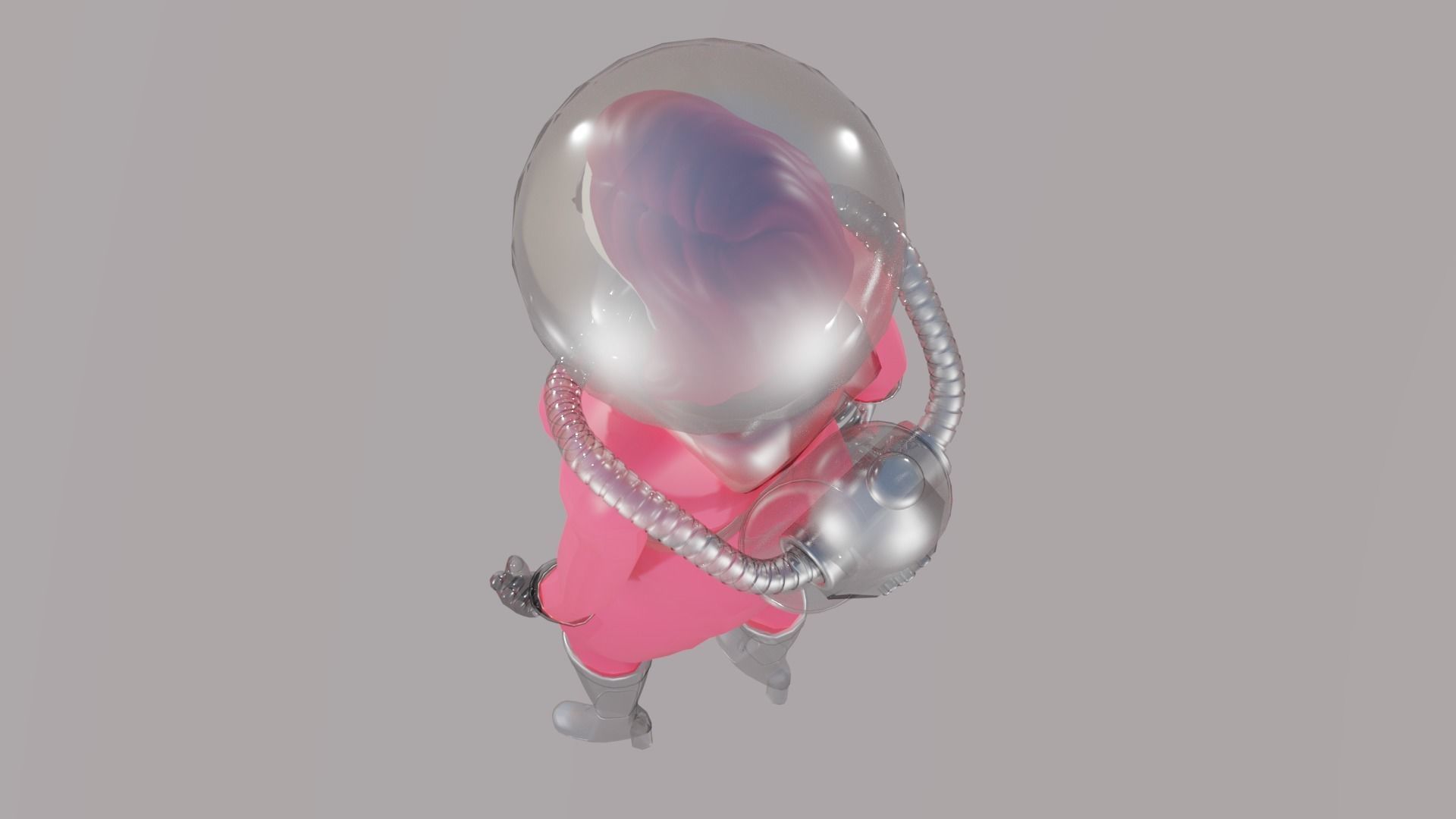 Scifi Astronaut Girl rigged Animated Game-ready Low-poly 3D model_5