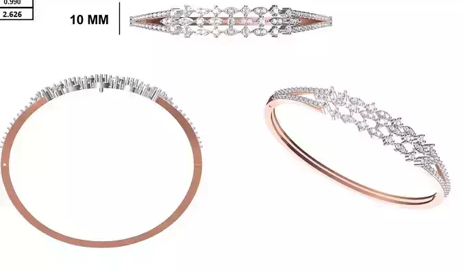 Women Bangle Bracelet STL JCD Details