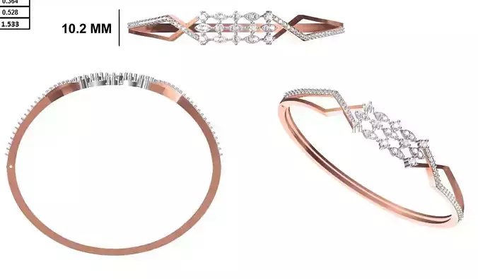 Women Bangle Bracelet STL JCD Details