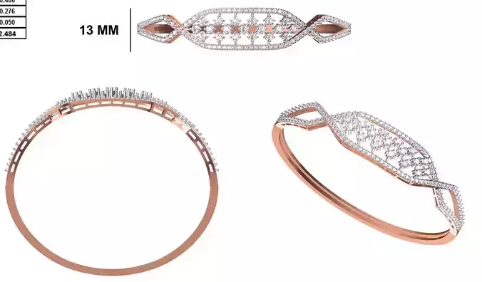 Women Bangle Bracelet STL JCD Details