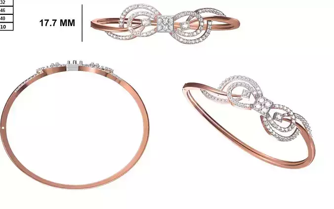 Women Bangle Bracelet STL JCD Details