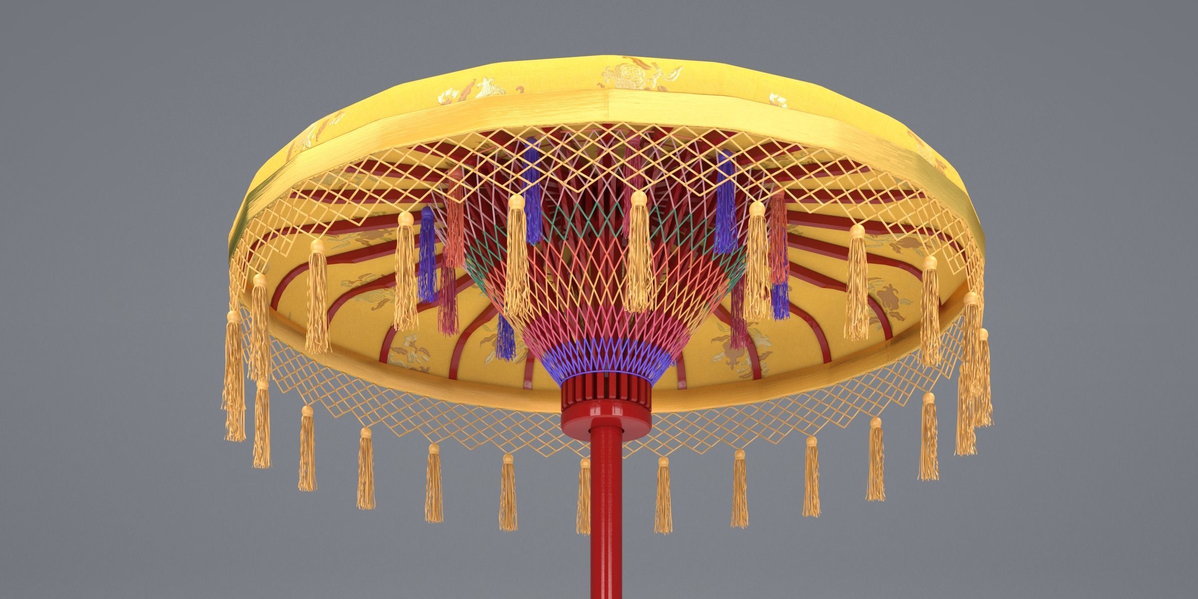 VIETNAMESE WEDDING UMBRELLA Low-poly 3D model_8