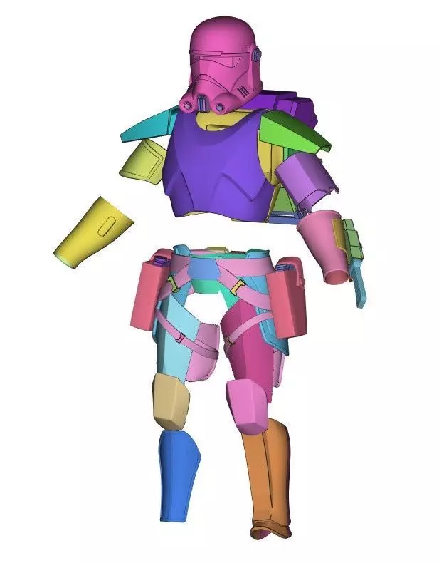 Bad Batch S2 Hunter Full Size Prop Armor 3D files 3D print model