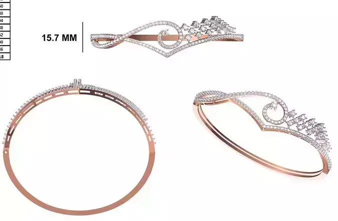 Women Bangle Bracelet STL JCD Details