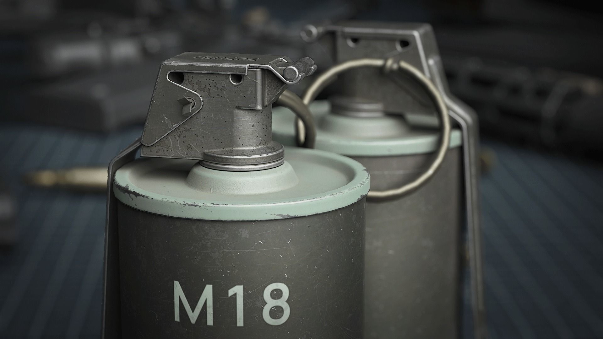 Game Ready M18 Green Flash Grenade Low-poly 3D model_2