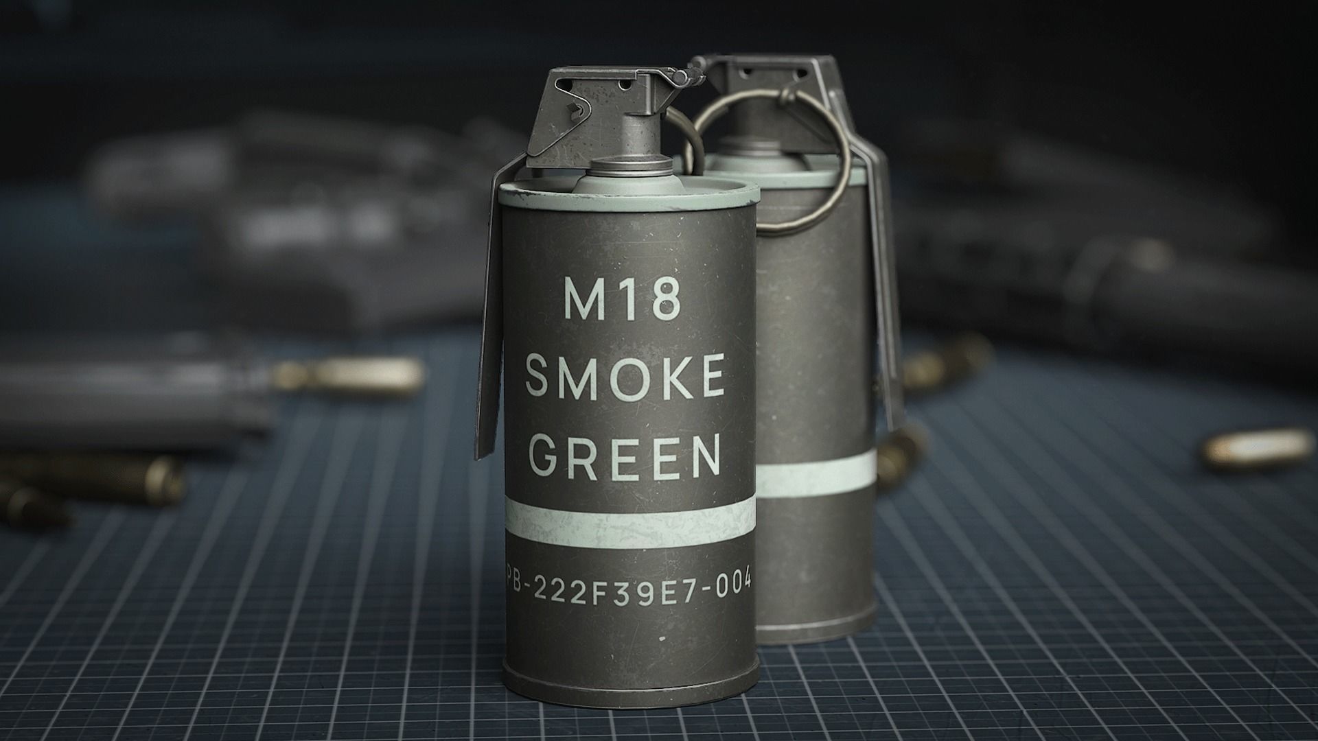 Game Ready M18 Green Flash Grenade Low-poly 3D model_1