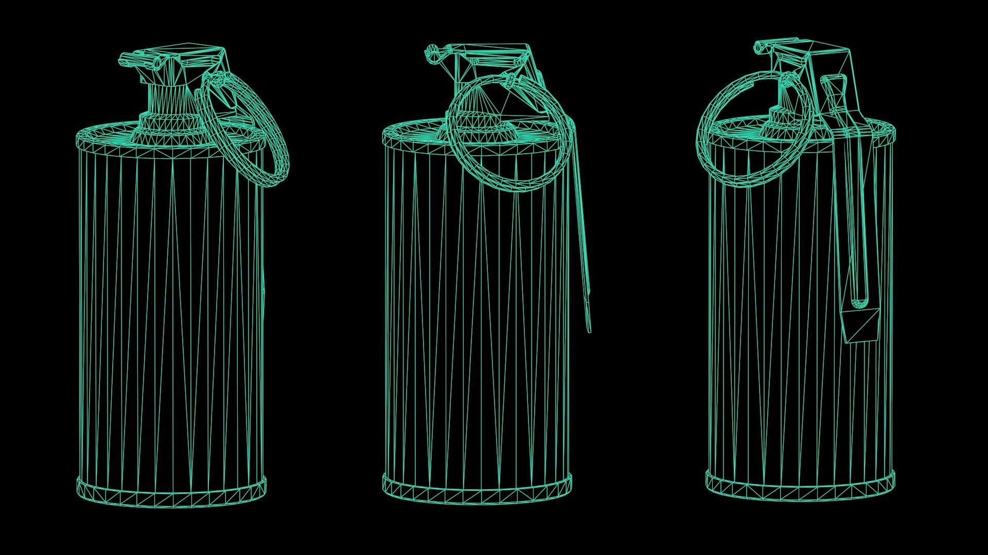 Game Ready M18 Green Flash Grenade Low-poly 3D model_4