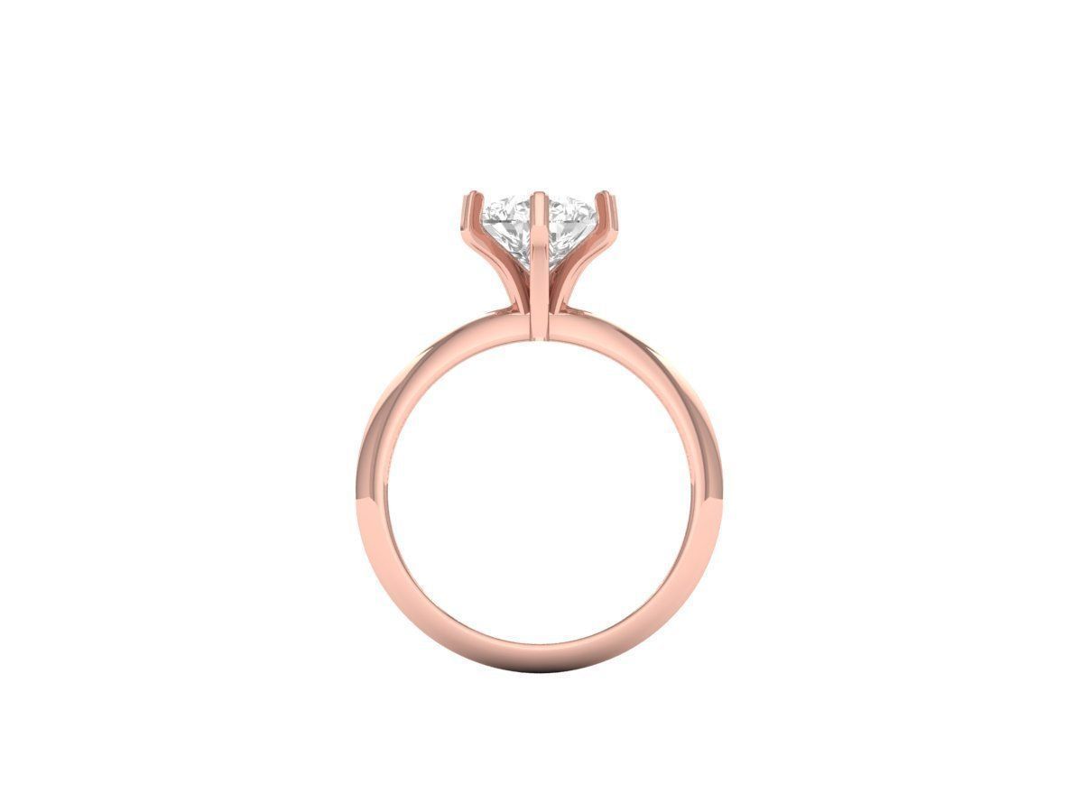 Pear Solitaire Ring 3D print model_7