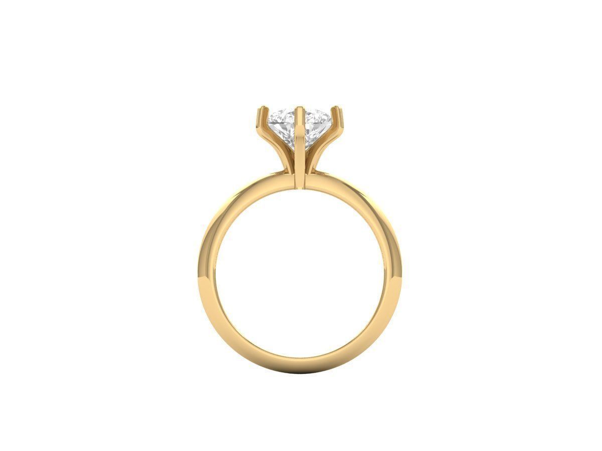 Pear Solitaire Ring 3D print model_6