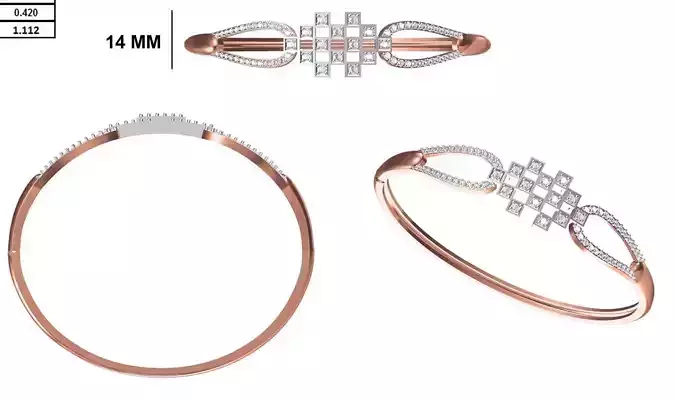 Women Bangle Bracelet STL JCD Details