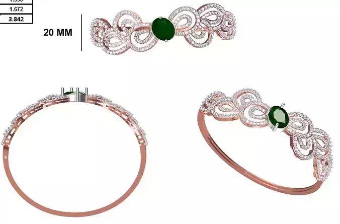 Women Bangle Bracelet STL JCD Details