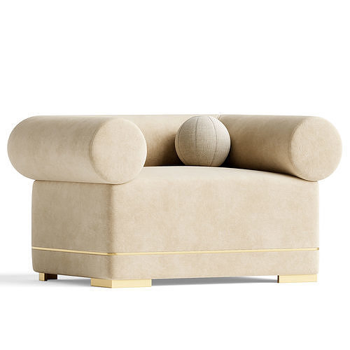TOV Furniture Ricardo Velvet Accent Chair 3D model