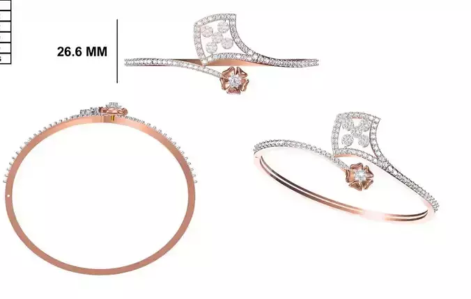 Women Bangle Bracelet STL JCD Details