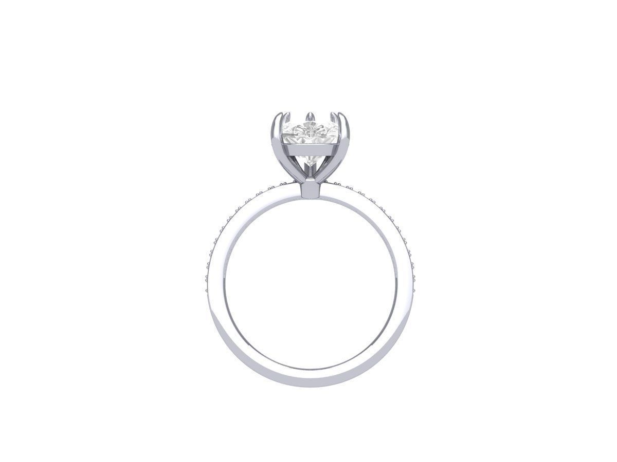 Pear Solitaire Ring 3D print model_8