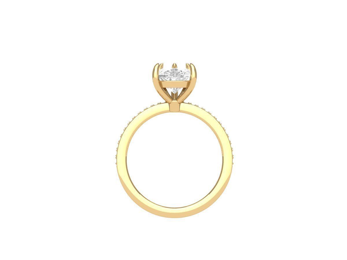Pear Solitaire Ring 3D print model_6