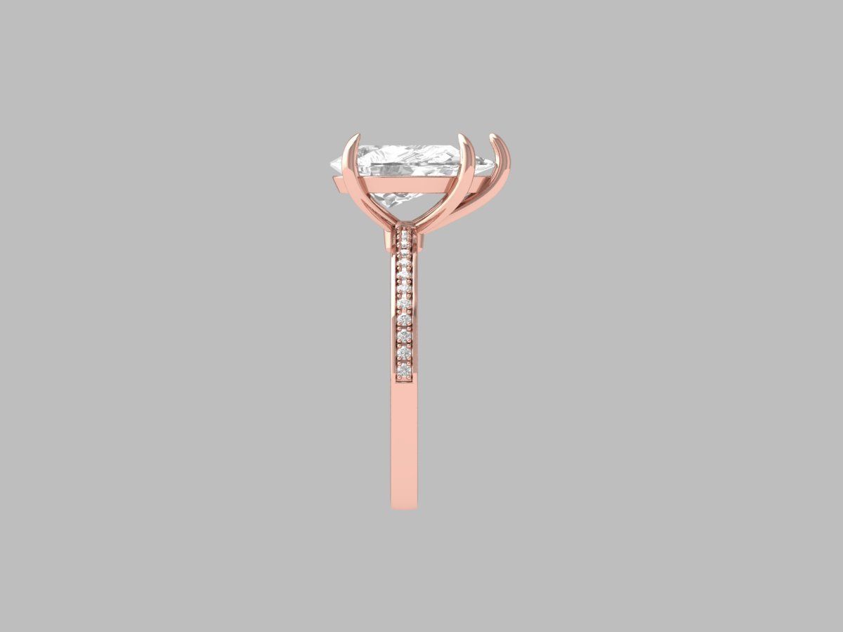 Pear Solitaire Ring 3D print model_10