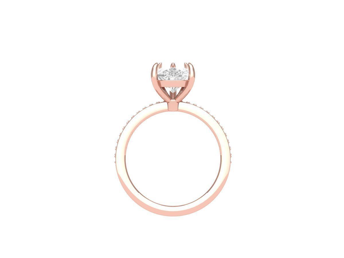 Pear Solitaire Ring 3D print model_7