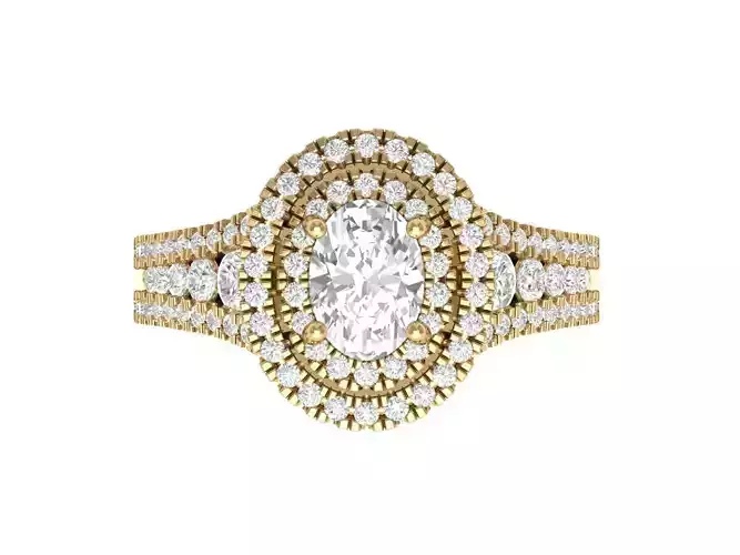 Oval Art Deco Ring 3D print model