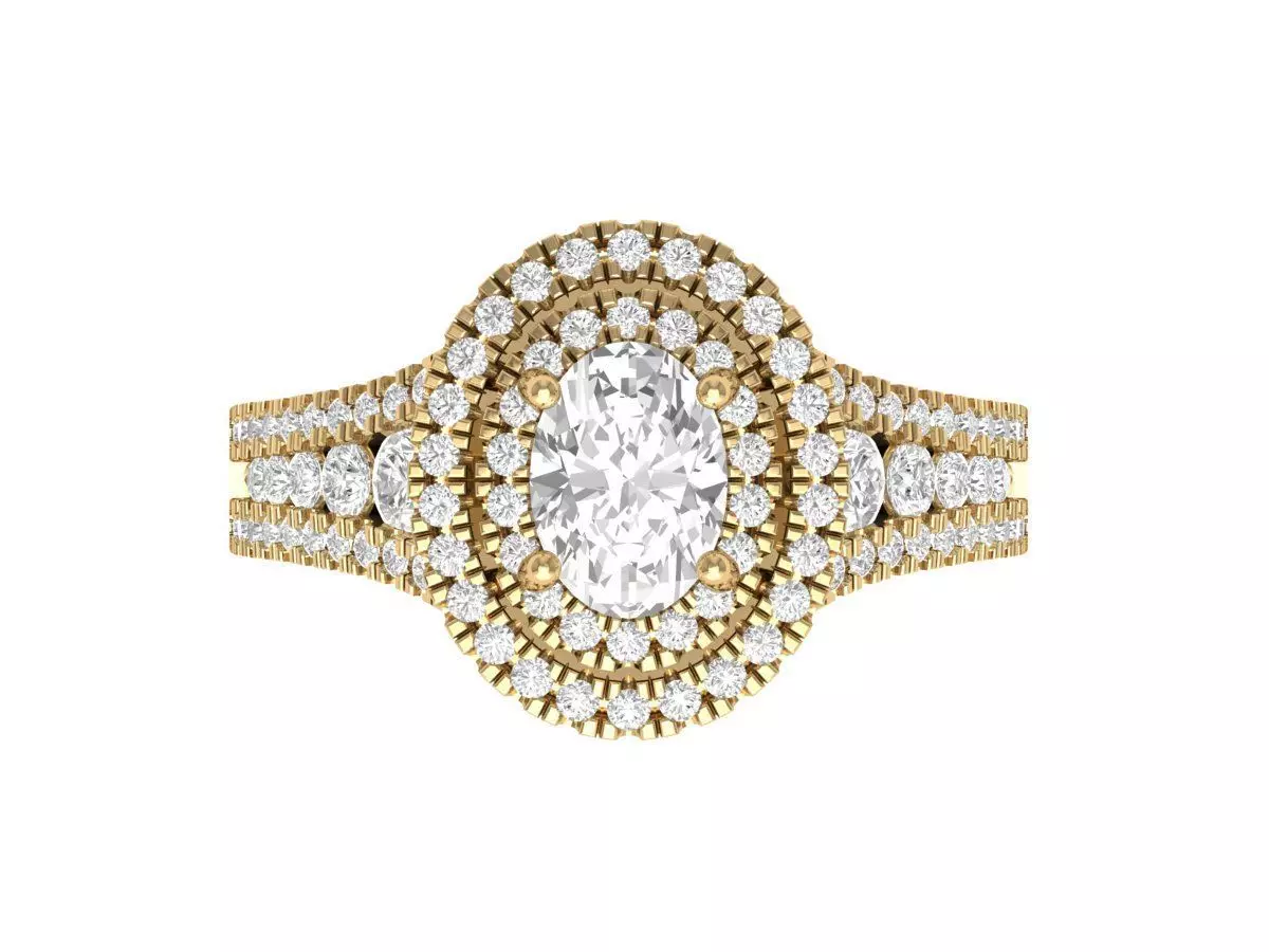 Oval Art Deco Ring 3D print model_0