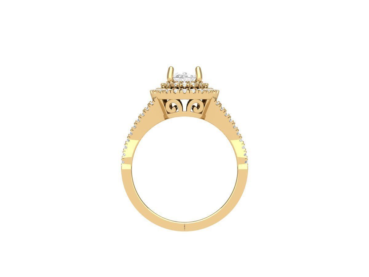 Oval Art Deco Ring 3D print model_6