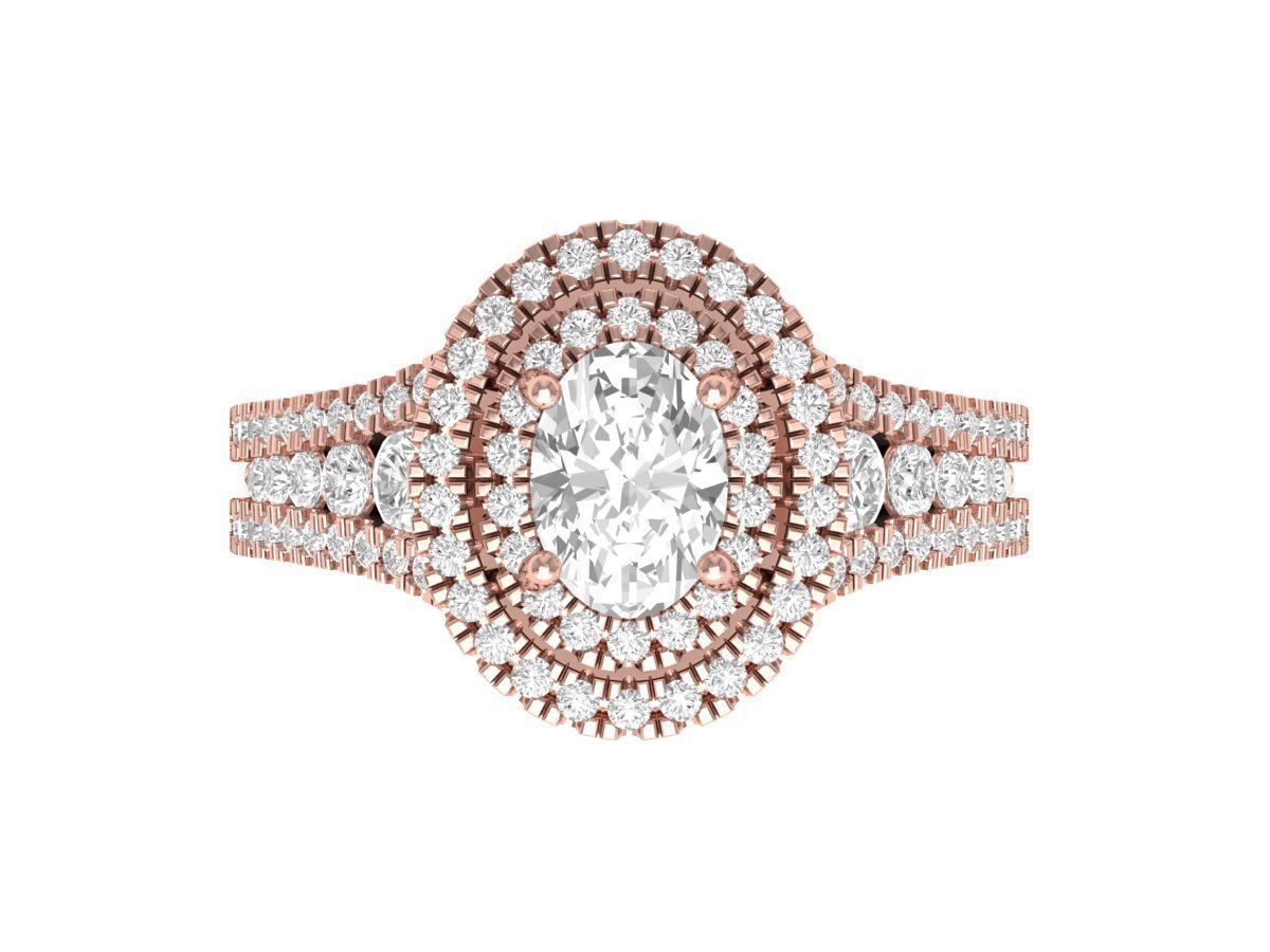 Oval Art Deco Ring 3D print model_2