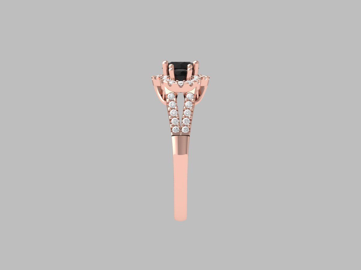 3 Stone Engagement Ring 3D print model_10