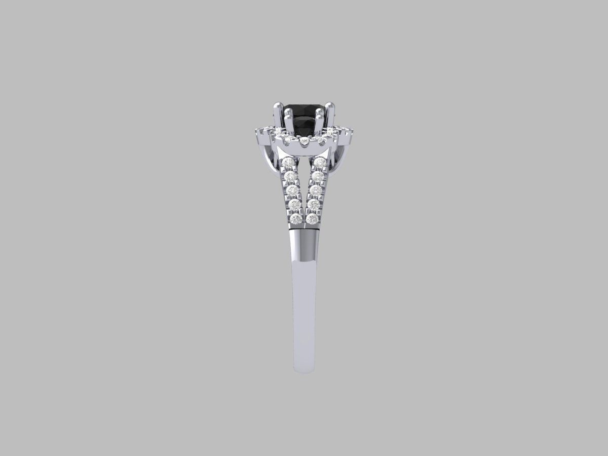 3 Stone Engagement Ring 3D print model_11