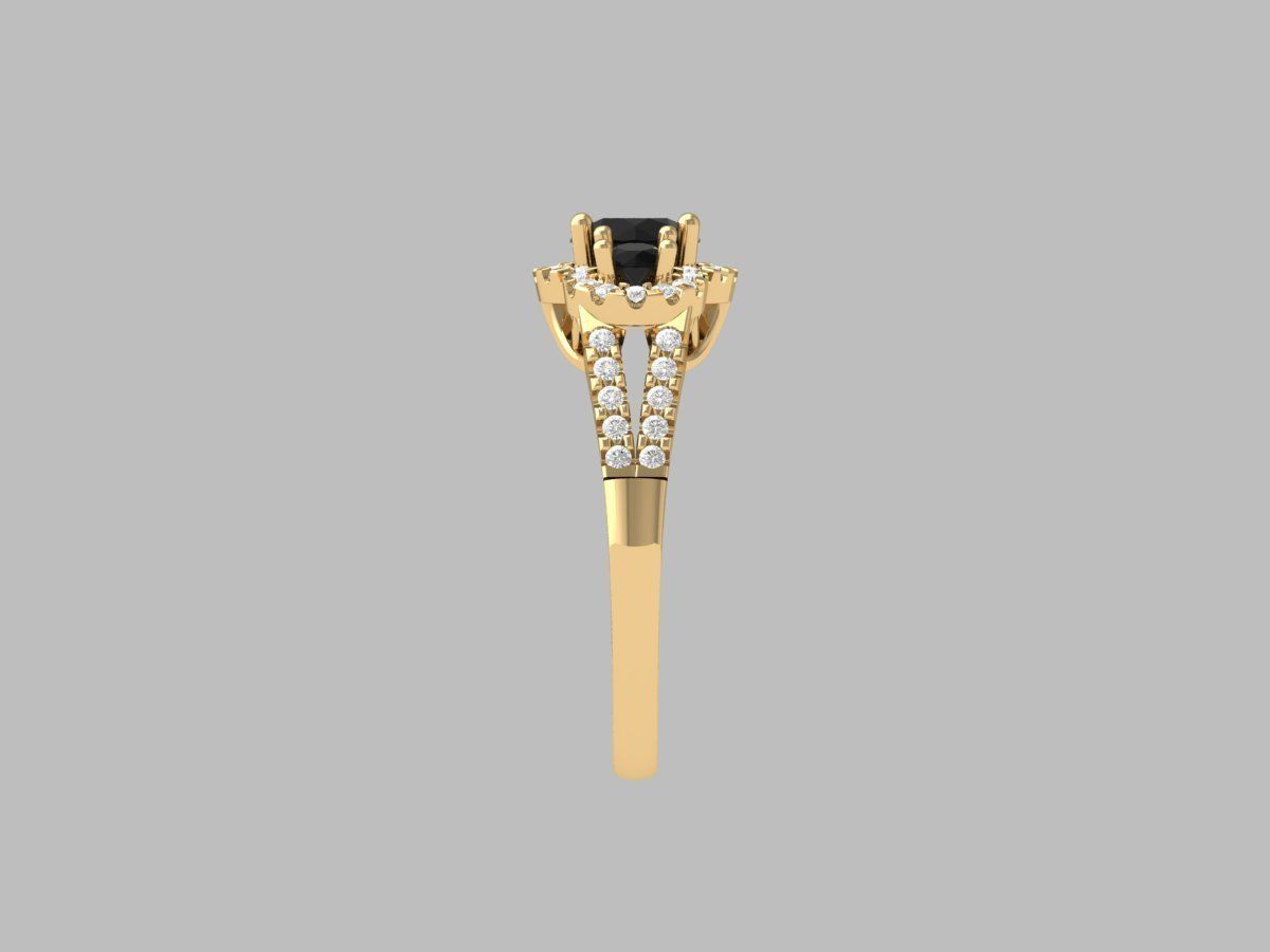 3 Stone Engagement Ring 3D print model_9