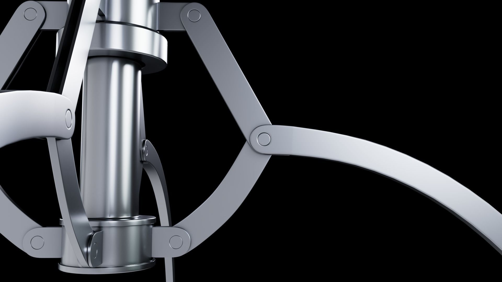 Metal realistic Claw with RIG 3D model_4