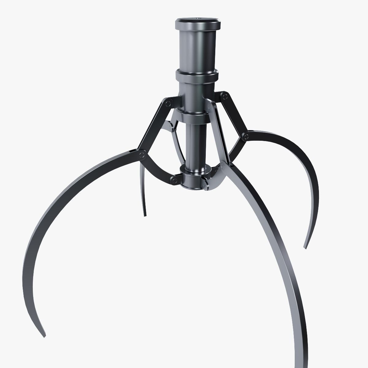 Metal realistic Claw with RIG 3D model_8