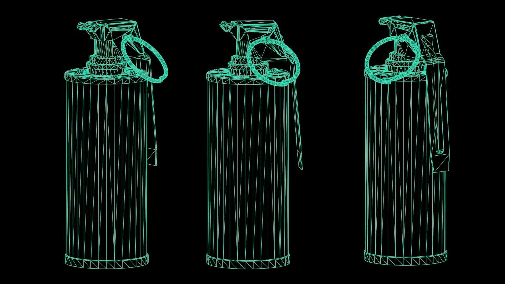 Game Ready N25 Stun Grenade - Army Skin Low-poly 3D model_3