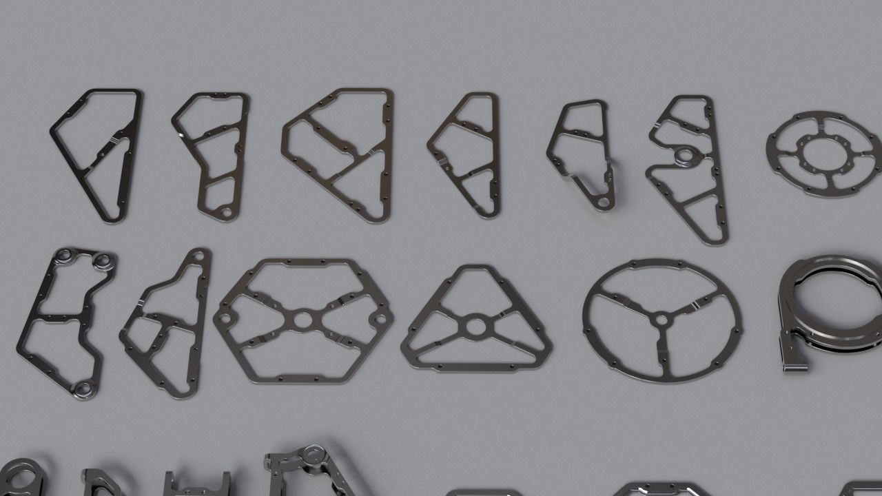 Machined Mecha Parts Kit-Bash 3D model_3