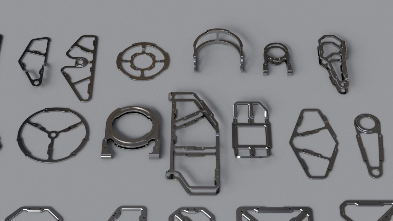 Machined Mecha Parts Kit-Bash 3D model_2