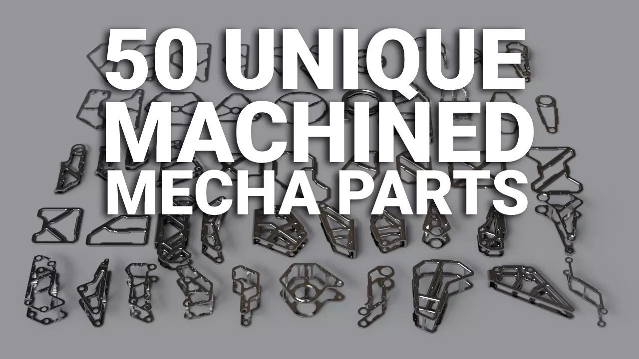 Machined Mecha Parts Kit-Bash 3D model_0