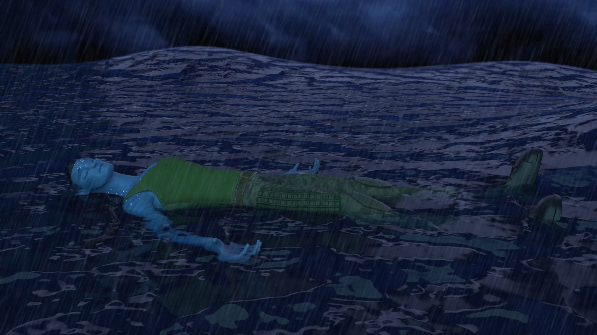 Avatar Navi Quaritch recom Avatar The Way of Water Low-poly 3D model_3