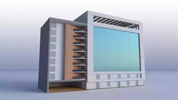 Commercial Building  Low-poly 3D model
